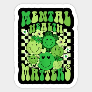 Mental Health Matter Groovy Floral Mental Health Awareness Sticker